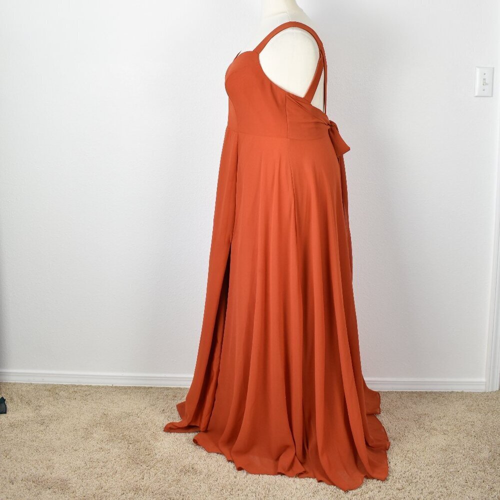 Azazie JULIE Burnt Orange A-Line Sweetheart Neckline Chiffon Dress - 20 - Picture 5 of 9
